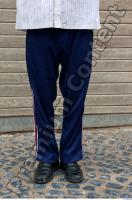 Old man leg deep blue jogging suit 0001